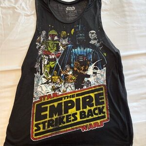 Star Wars Black Tank Top with Empire Strikes Back Graphic